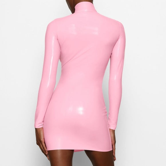 Latex Long Sleeve Dress