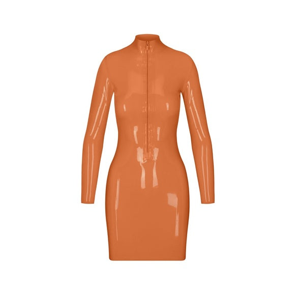 Latex Long Sleeve Dress