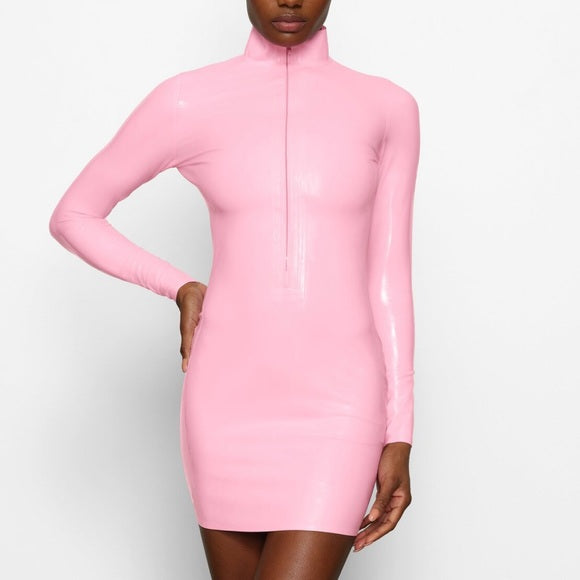 Latex Long Sleeve Dress