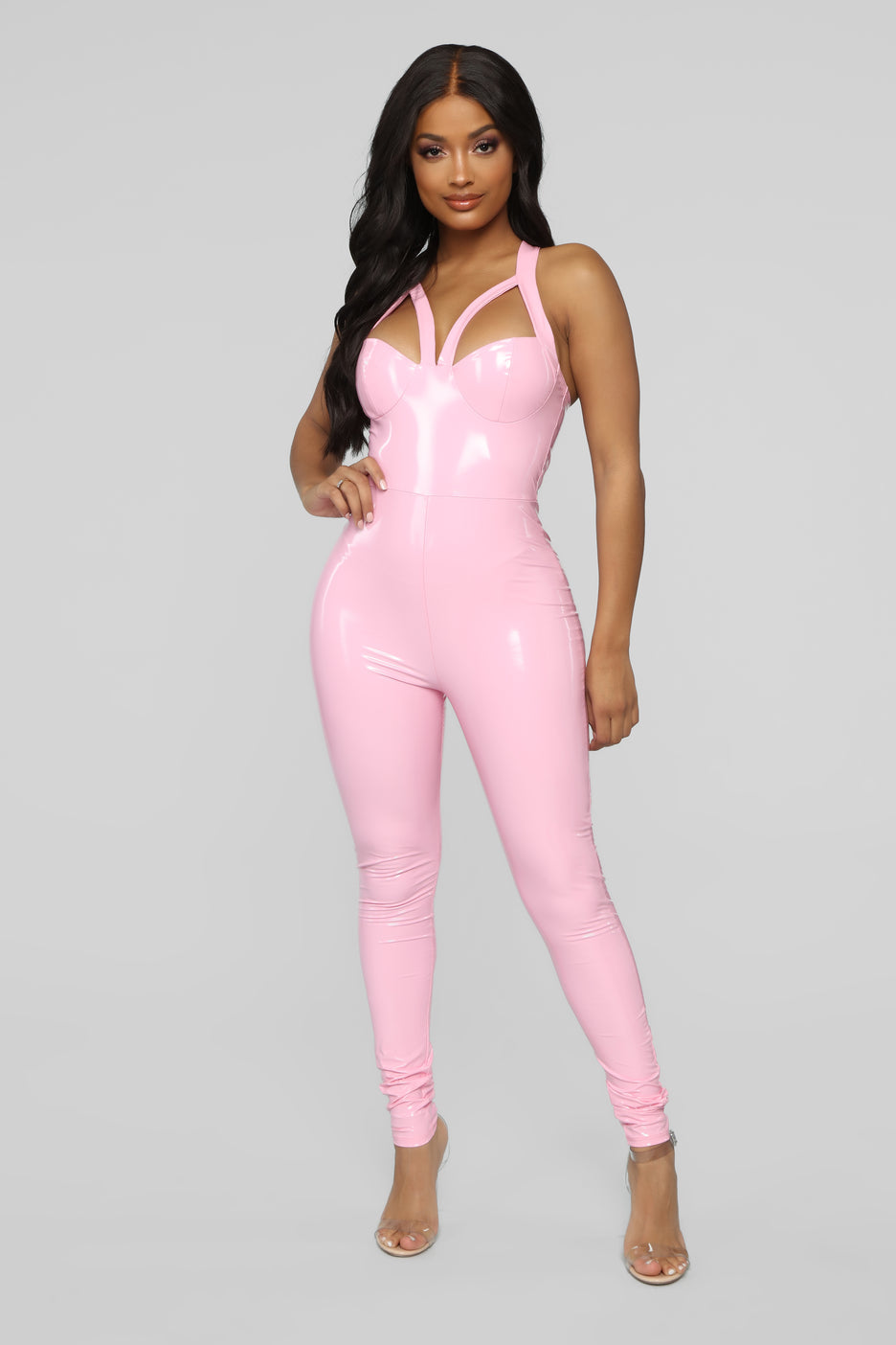 Latex Overall - Hellrosa