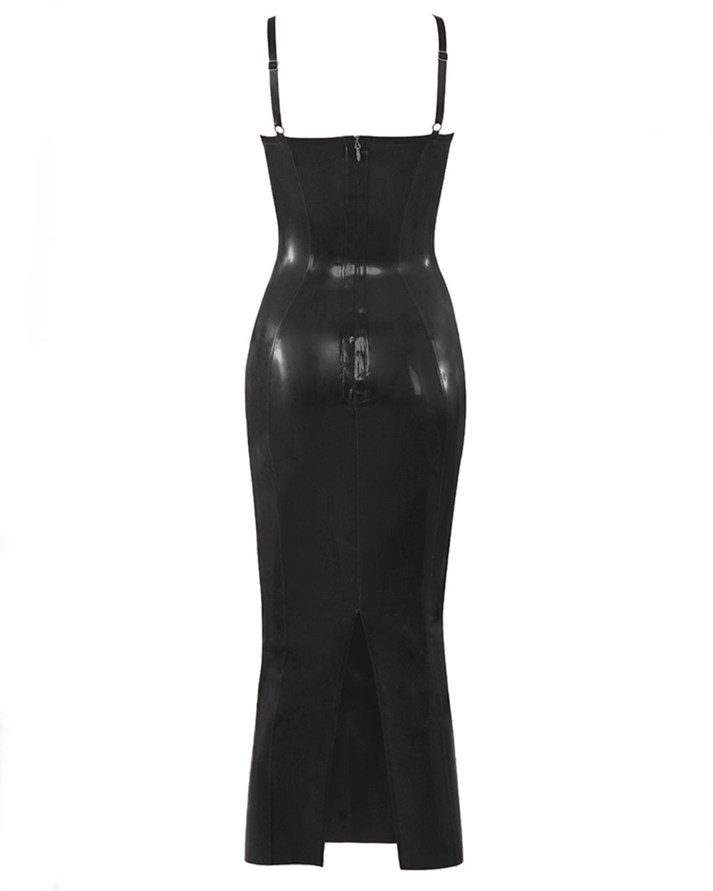 Latex Mid-length Spaghetti Strap Dress