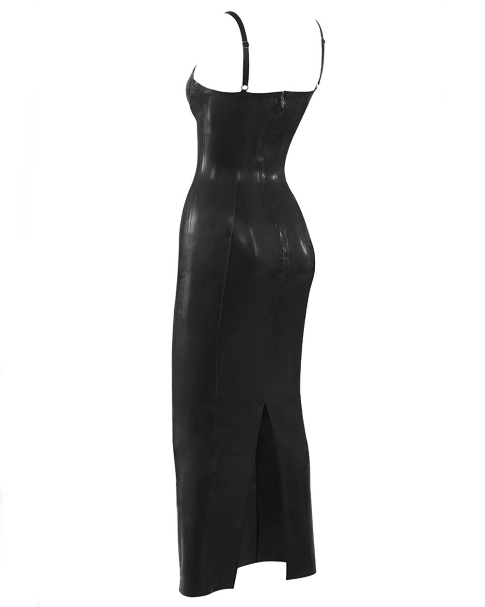 Latex Mid-length Spaghetti Strap Dress