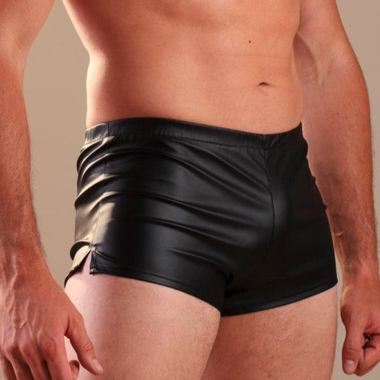 Mens Leatherette Shorts