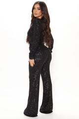 Jumpsuit „Samantha“ mit Pailletten - Schwarz 