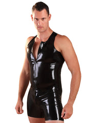 Latex Vest With Zip