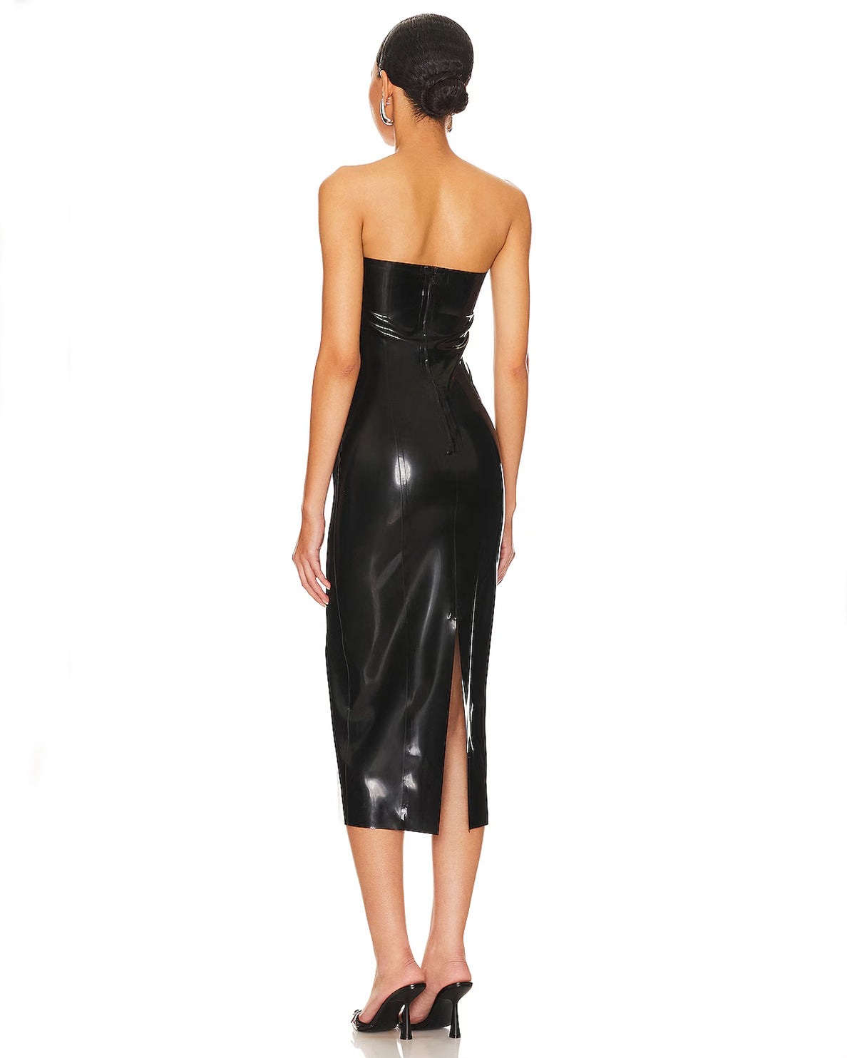 Trägerloses Kleid aus Latex