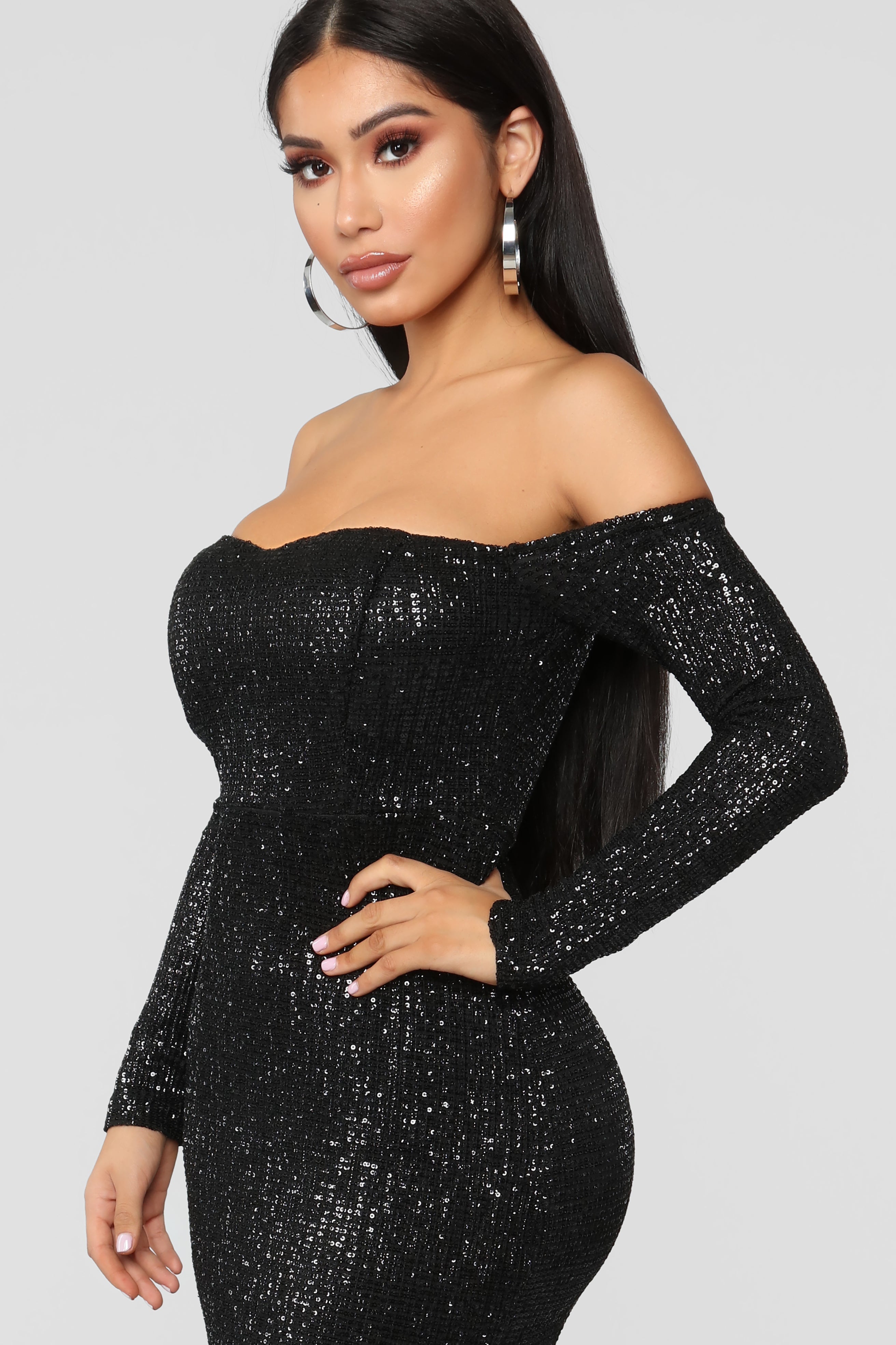 Got Class Sequin Gown - Black