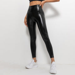 Neue glänzende Leggings aus hochelastischem PU-Leder 