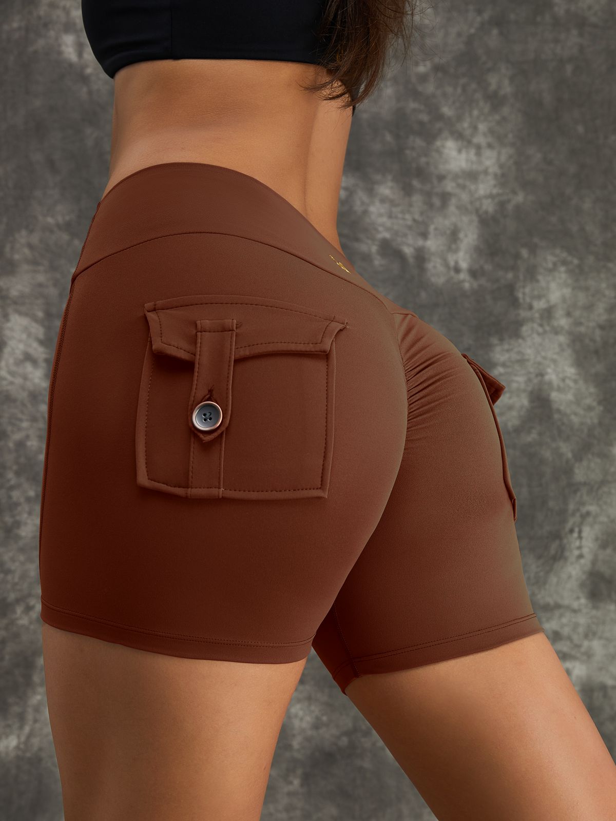 Scrunch Bum – Shorts mit hoher Taille und Tasche 