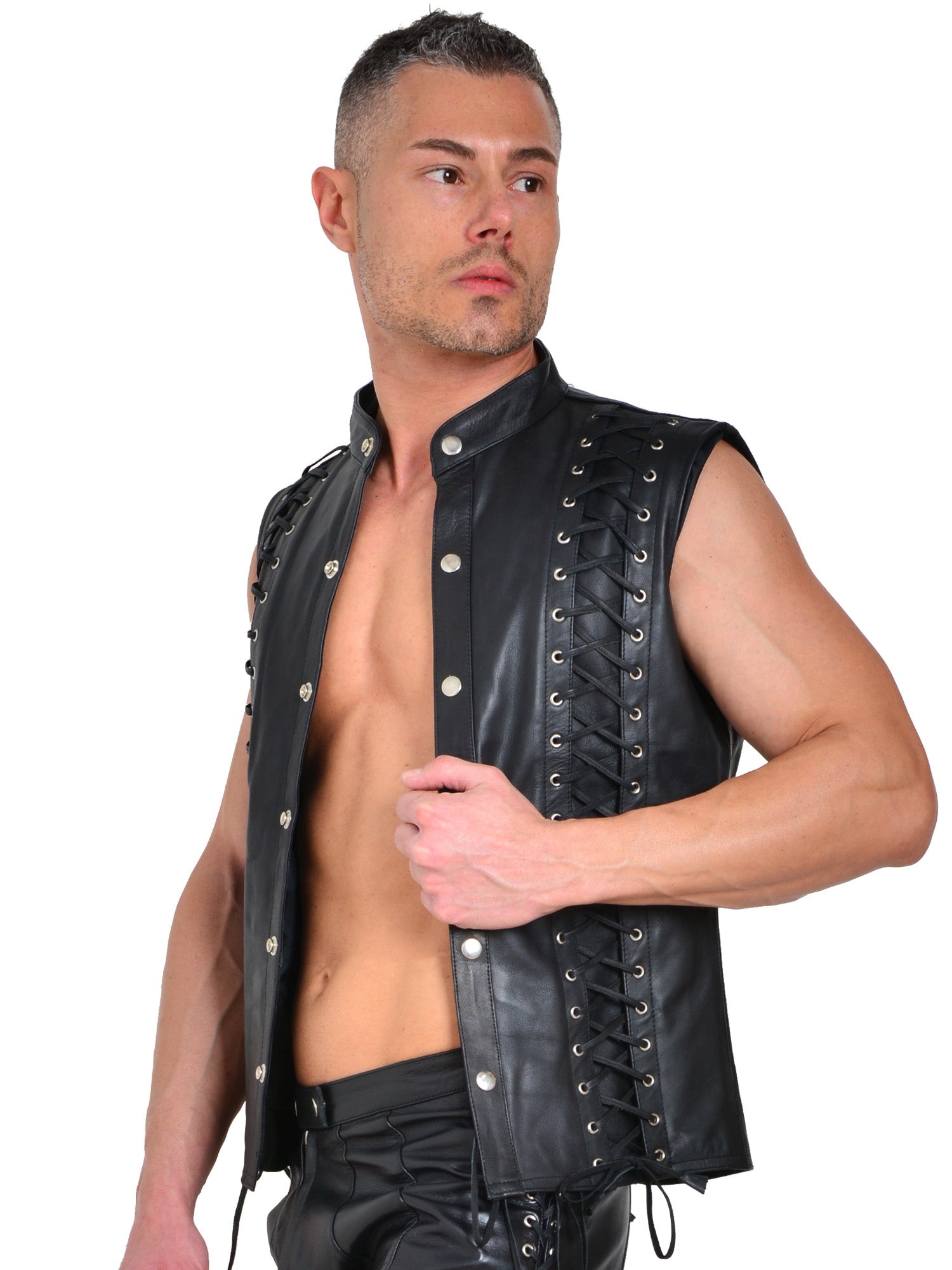 Leather Warrior Sleeveless Top