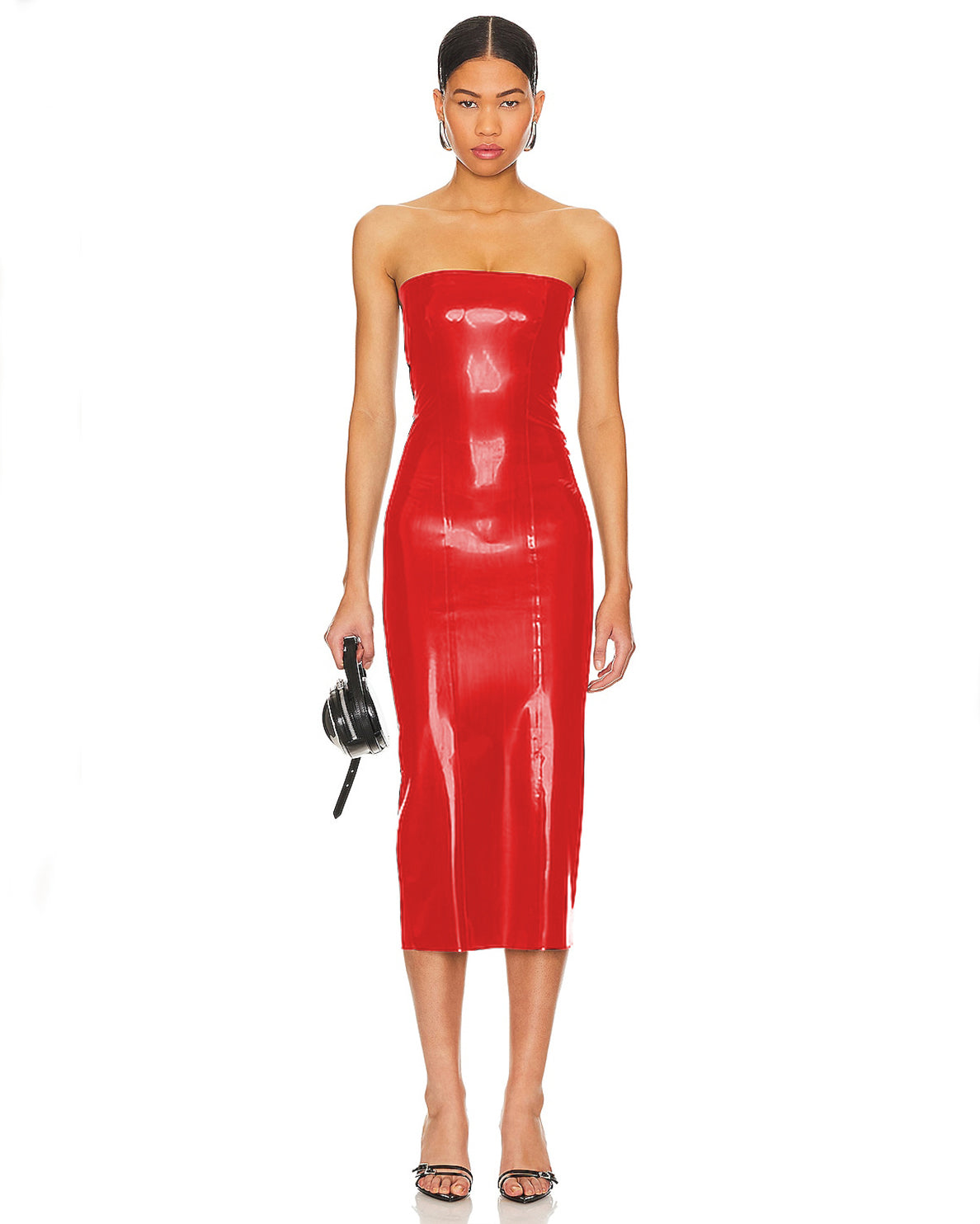 Trägerloses Kleid aus Latex