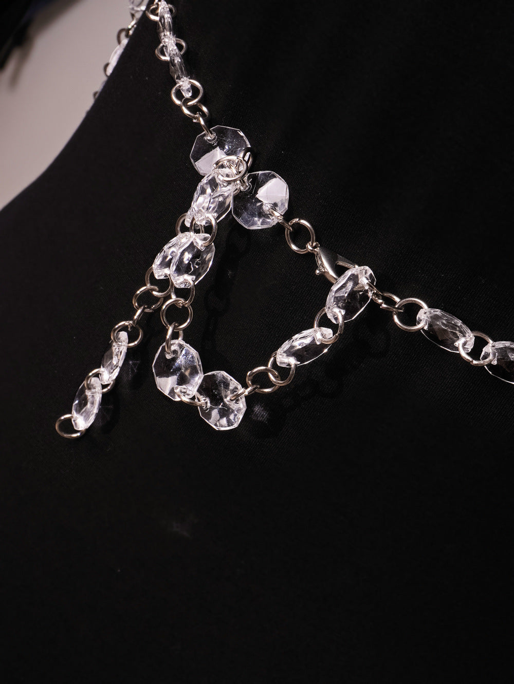 Drop Razor Crystal Body Chain Top