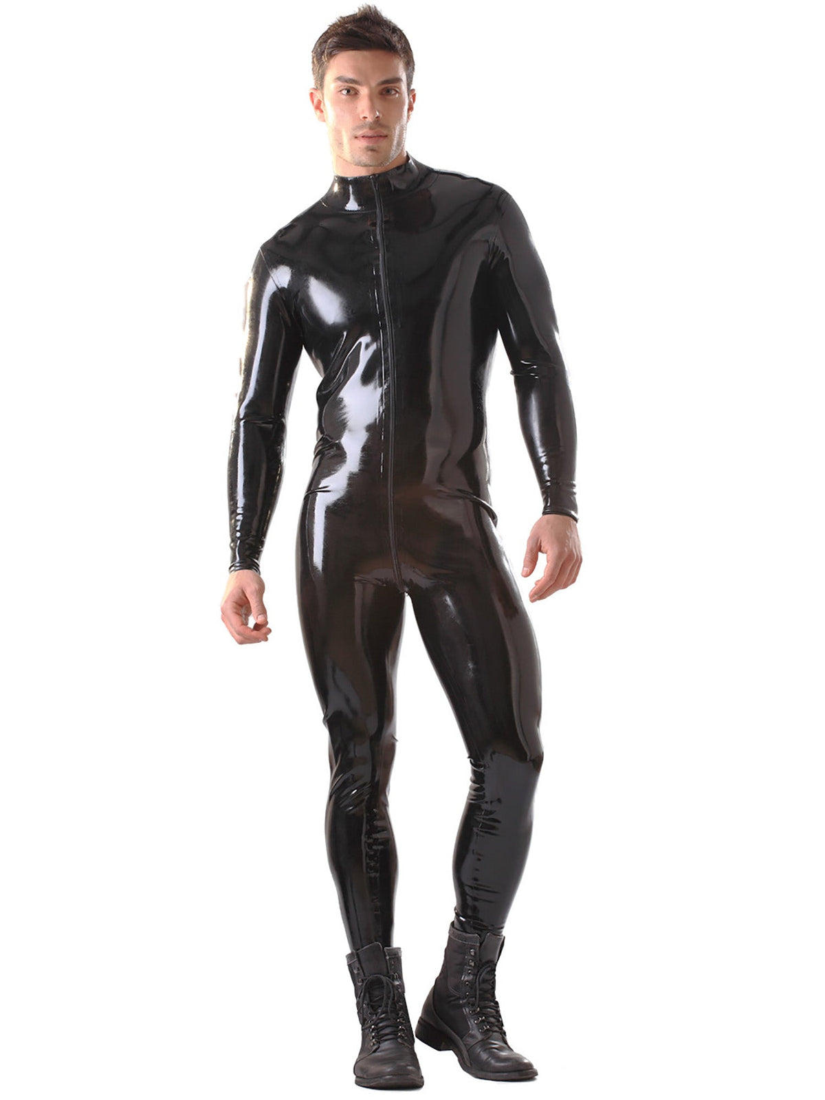 اللاتكس مضغوط Catsuit الذكور 