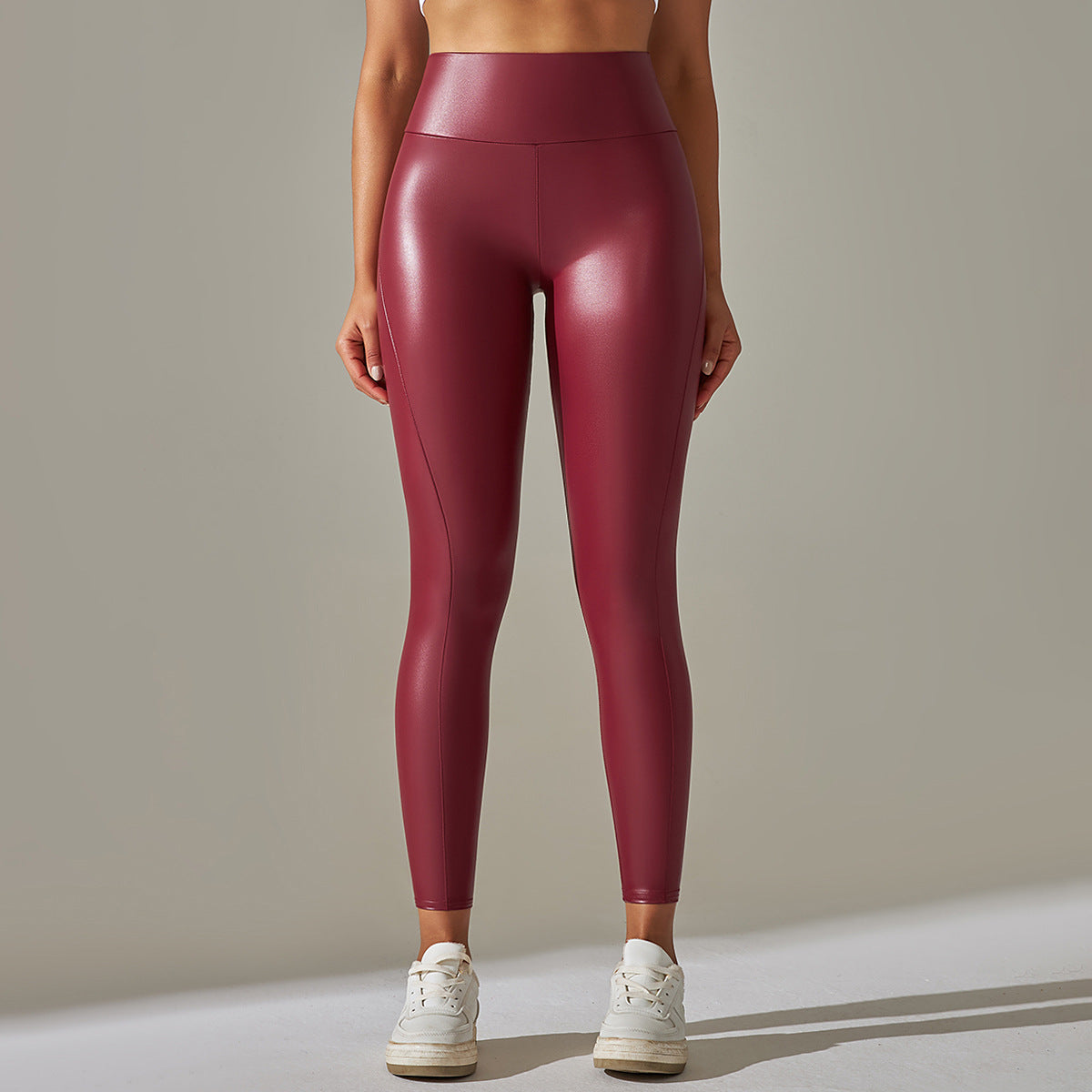 Neue glänzende Leggings aus hochelastischem PU-Leder 