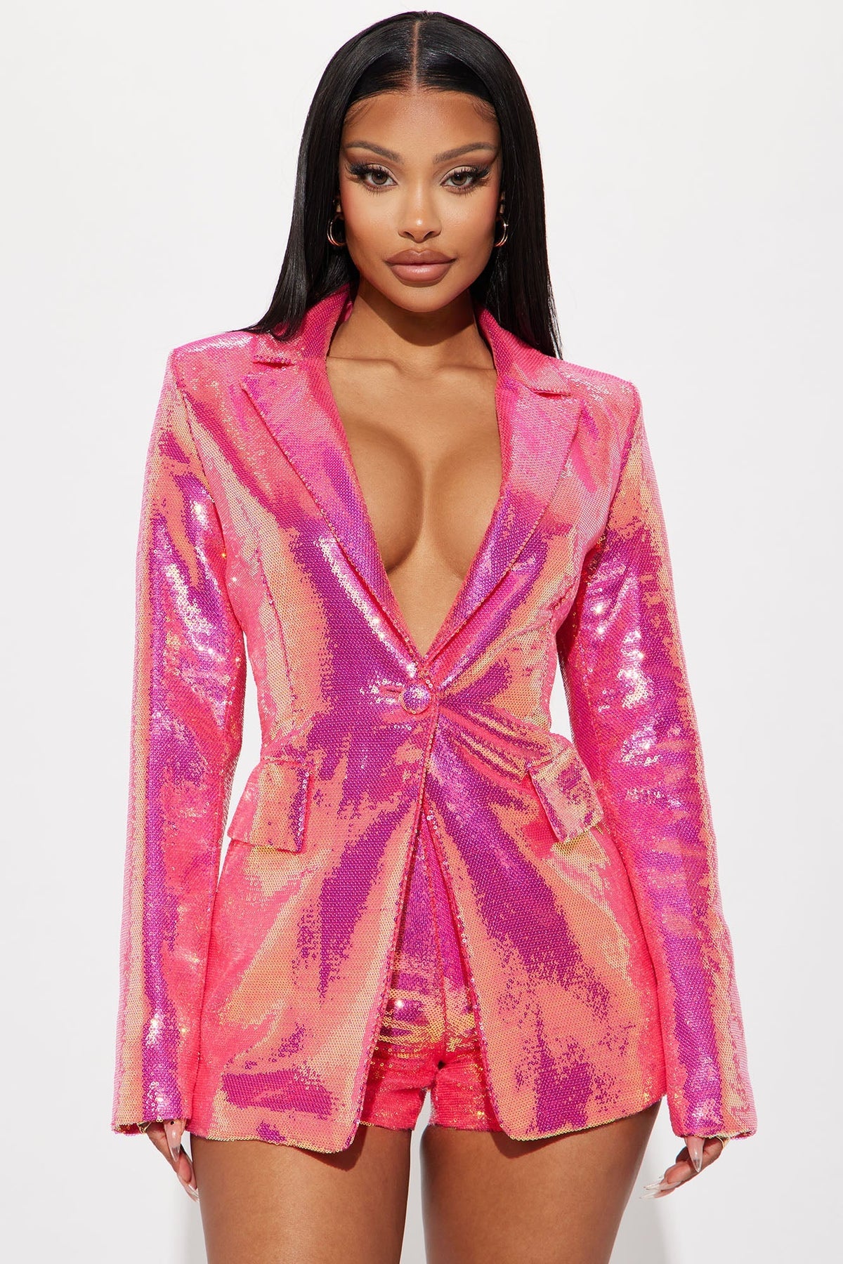 Zuri Sequin Blazer - Pink