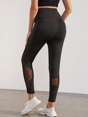 Umstands-Fitness-Leggings aus Mesh mit hoher Taille 