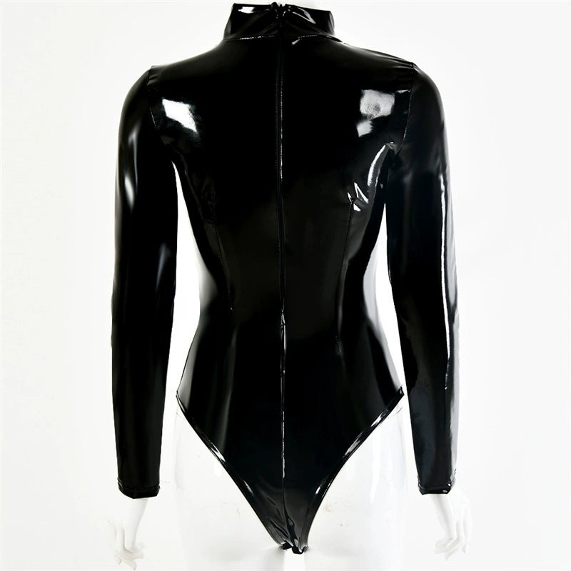 Super Glossy High Leg Leotard