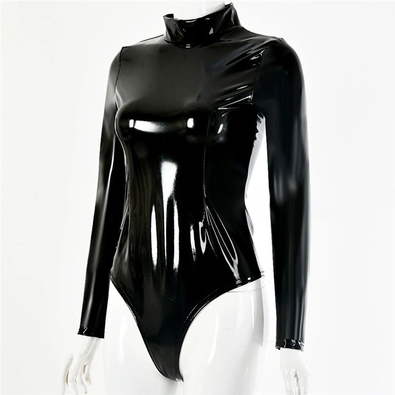 Super Glossy High Leg Leotard