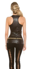 wetlook tanktop zwart