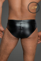 Wetlook-Shorts mit PVC-Details 