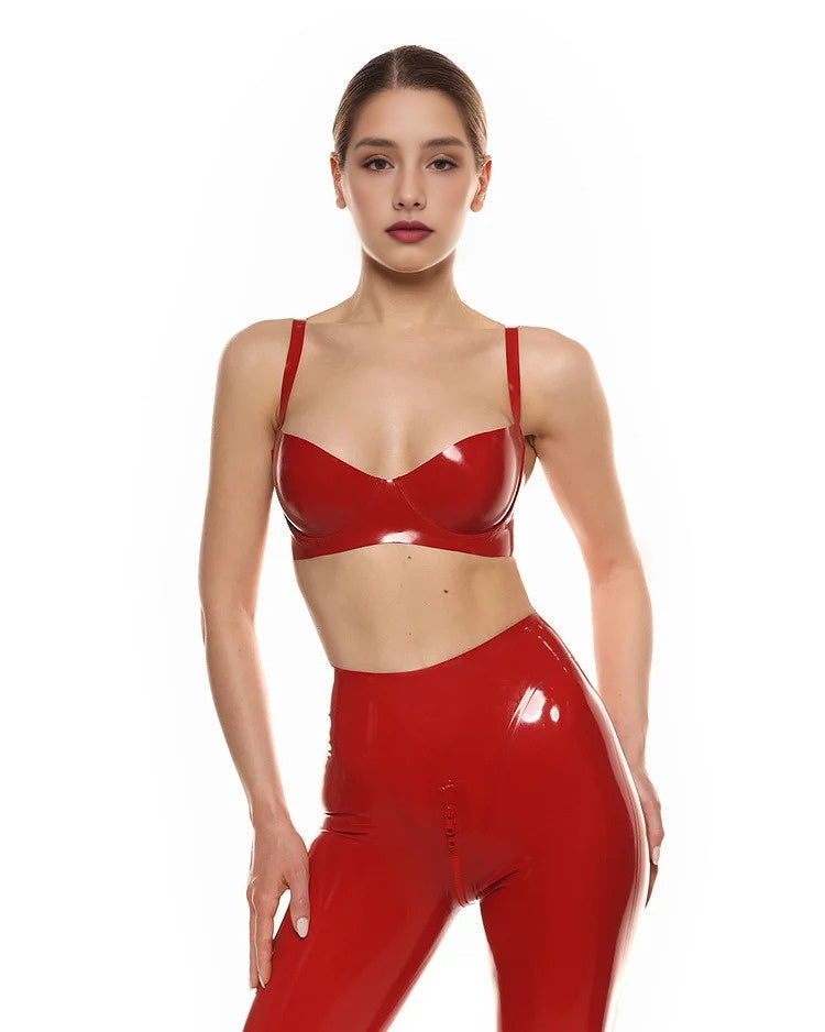 Push-Up-BH aus glänzendem Latex 