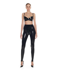 Latex Push Up Bra High Waist Leggings Set