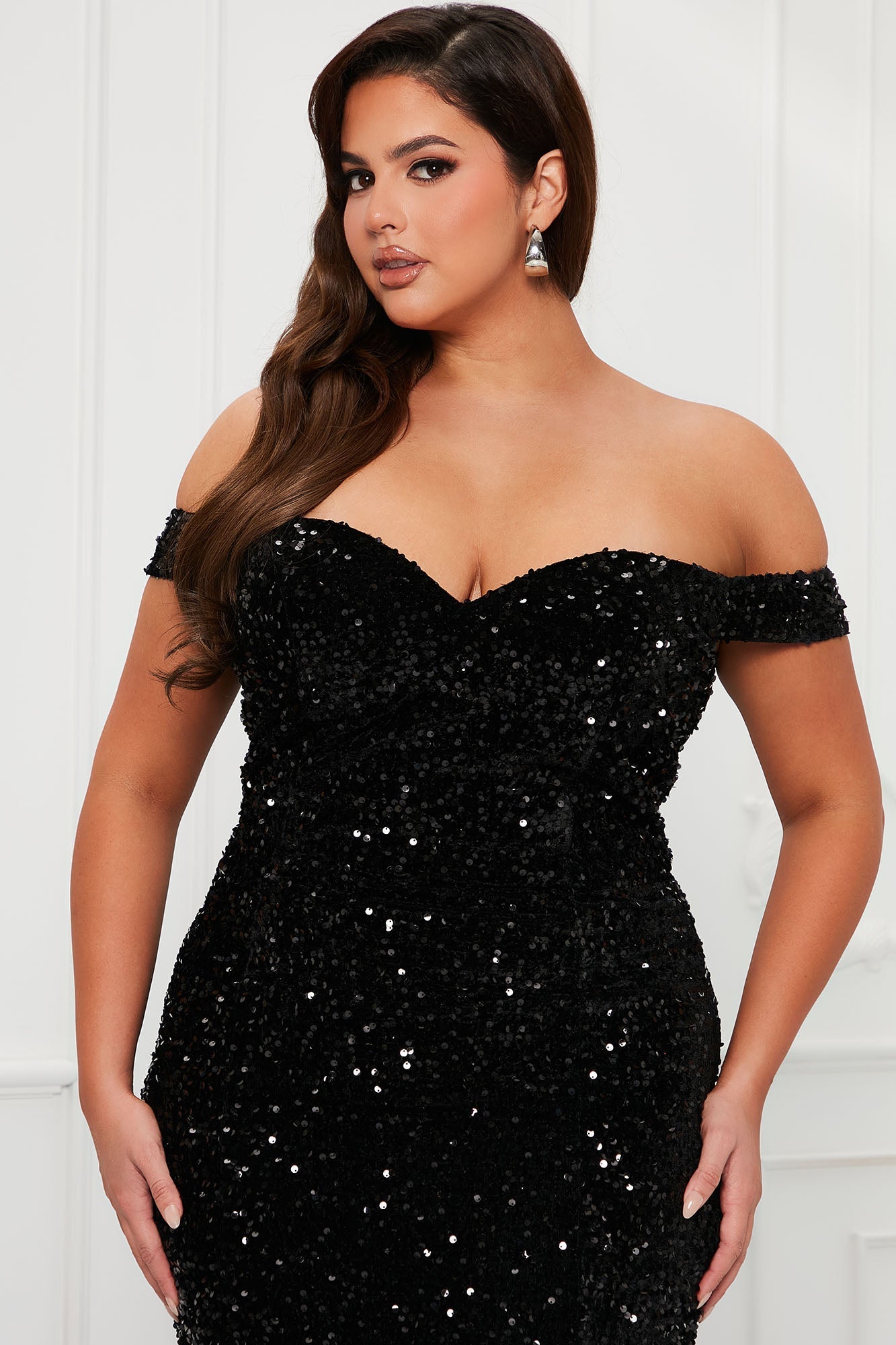 Alora Sequin Maxi Gown - Black