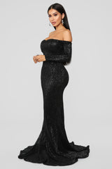 Got Class Sequin Gown - Black