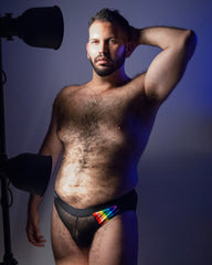 Men's Rainbow Stripe T-shaped Briefs