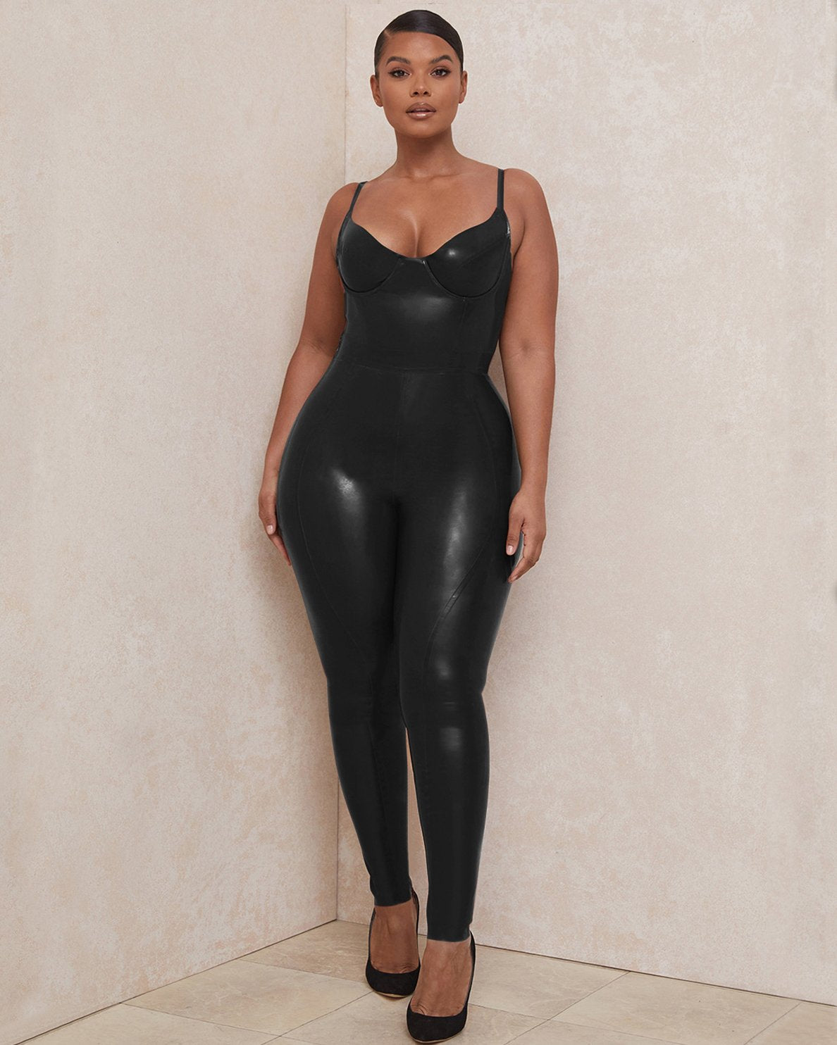 Latex-Leggings mit hoher Taille