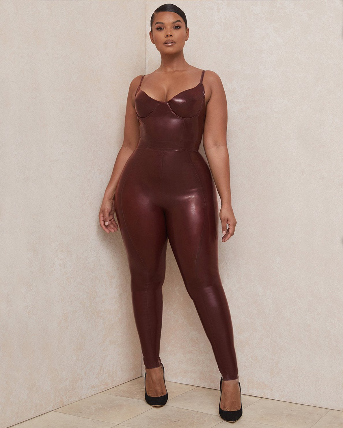 Latex-Leggings mit hoher Taille