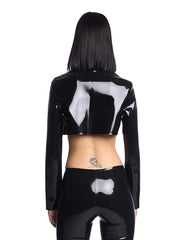 Latex High-Waist Jacket Top