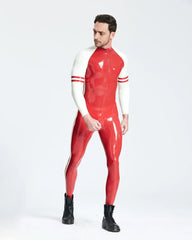 Male Latex Blaze Raglan-Sleeved Catsuit