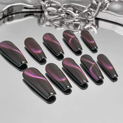 Chrome Cat Eye Gel Press on Nails