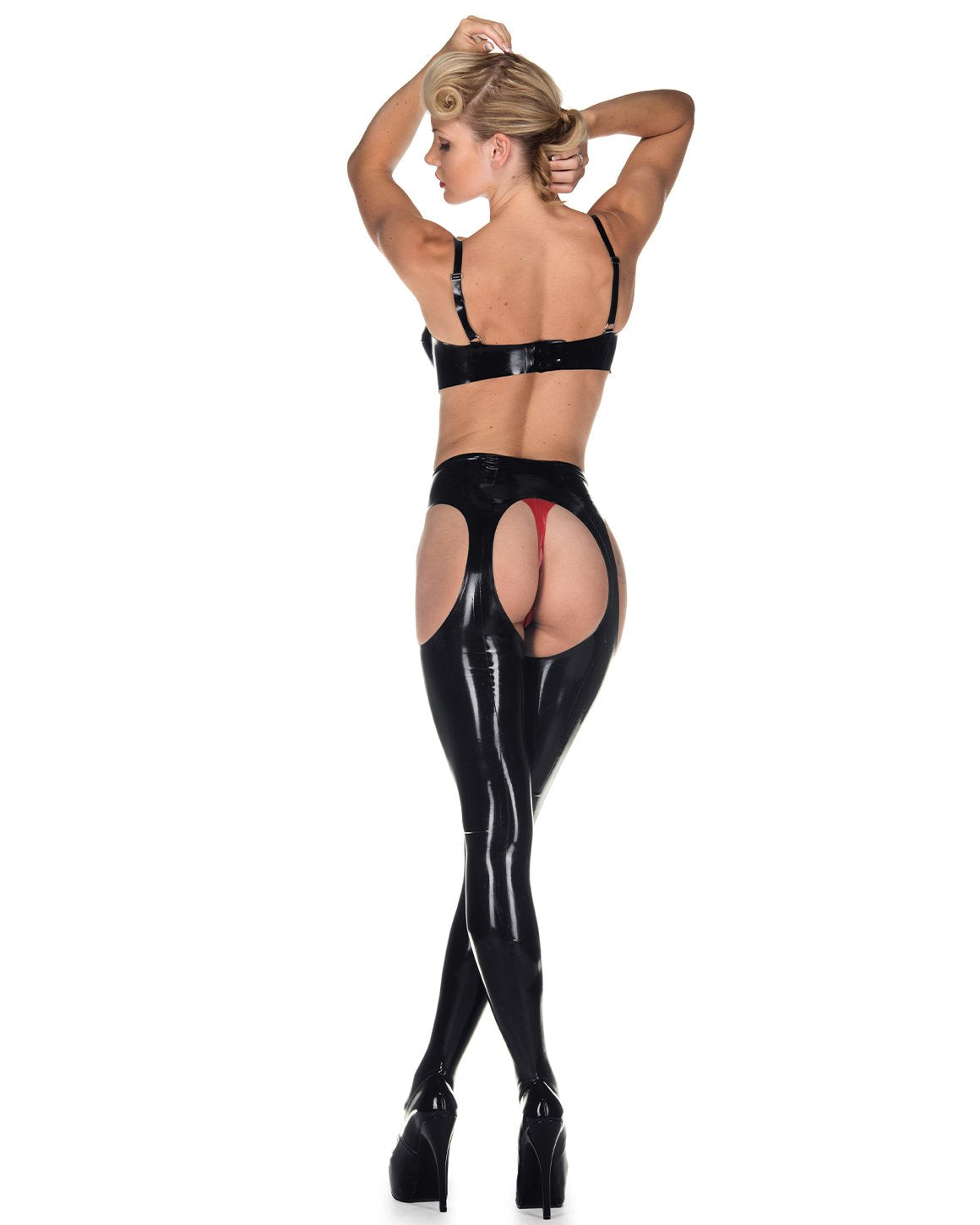 Strapsstrumpfhose aus Latex