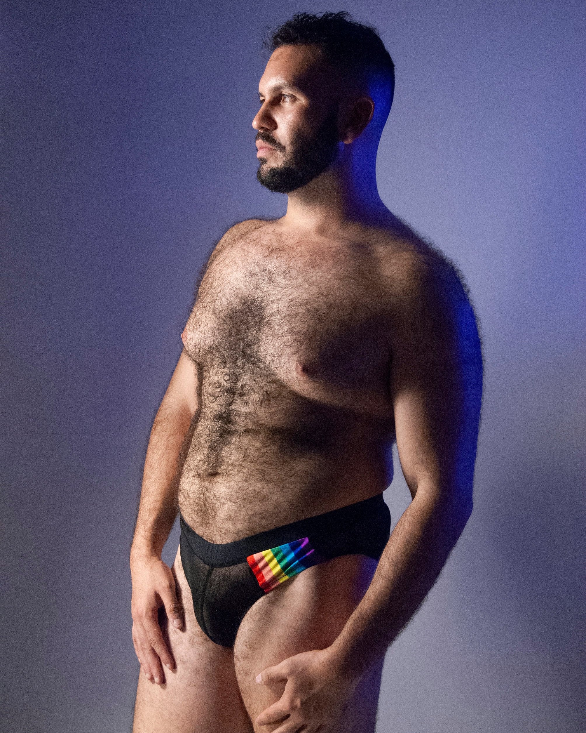 Men's Rainbow Stripe T-shaped Briefs