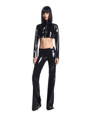 Latex High-Waist Jacket Top