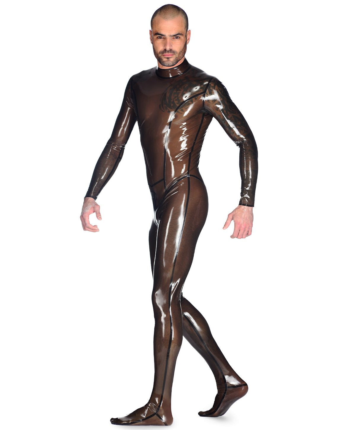 Men's Sexy Latex One-piece Tights Bodysuit