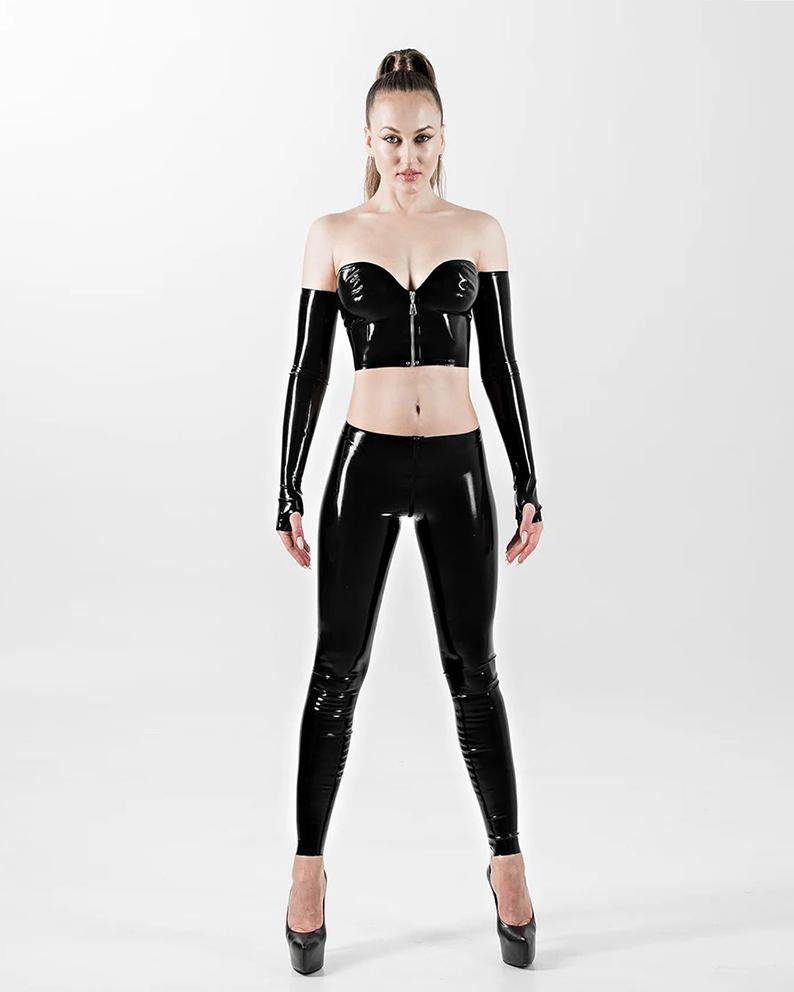 Latex Leggings With A Zipped Crotch