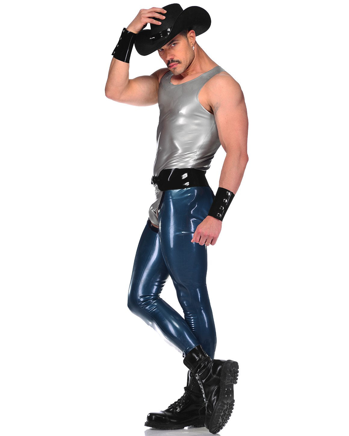 Men's Sexy Open Latex Trousers