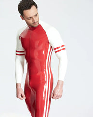 Male Latex Blaze Raglan-Sleeved Catsuit