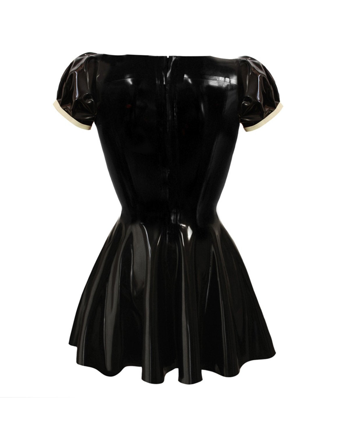 Maid Bow Latex Black Dress