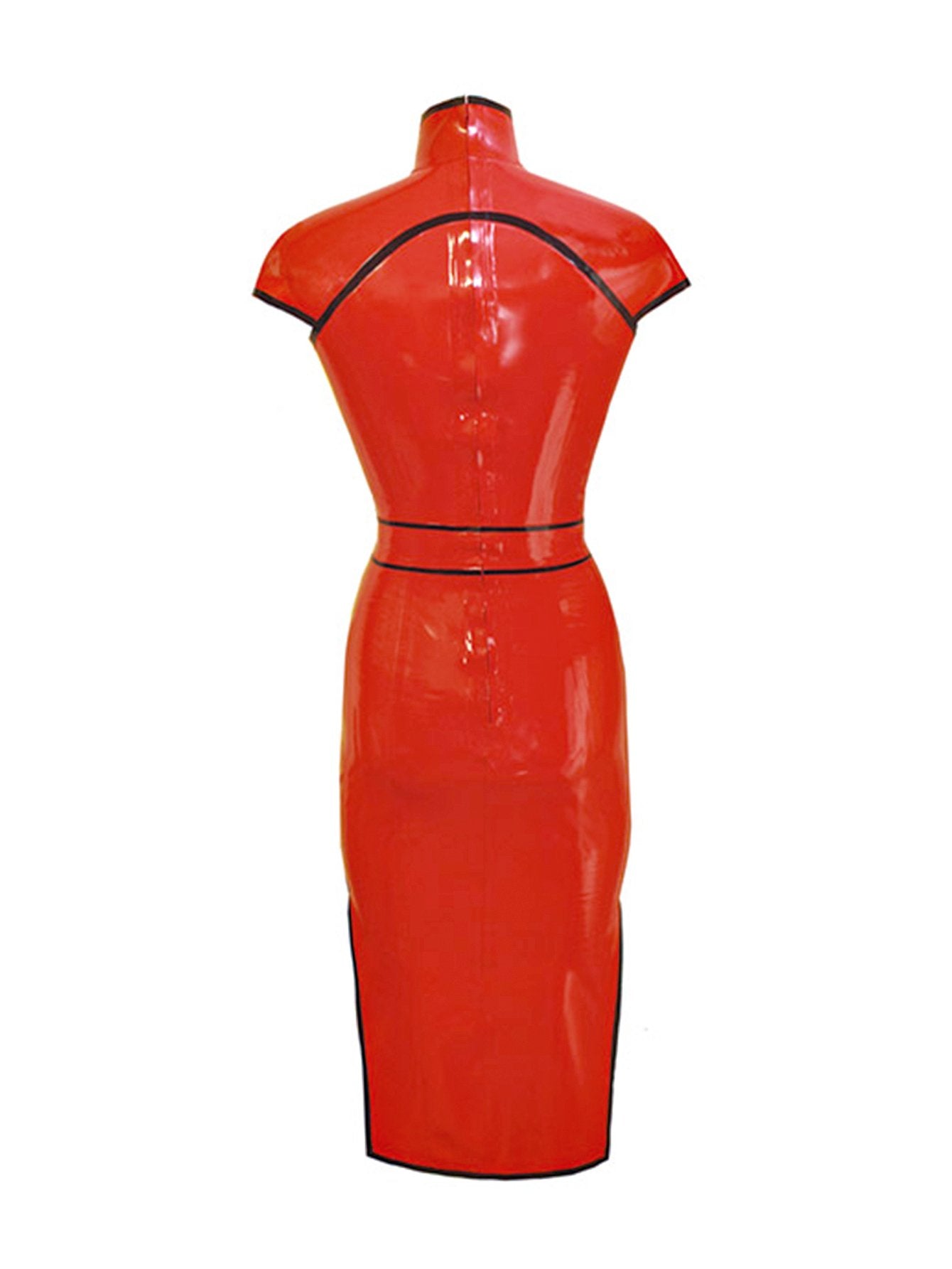 Sexy Latex Cheongsam Over-the-Knee Dress