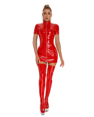 Women's High-bounce Shiny Leather Tights Suit