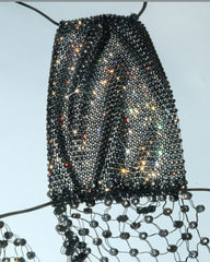 Fishing Net Rhinestone Sexy Stitching Top