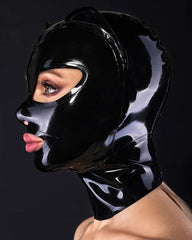 Schwarze Kätzchenmaske aus Latex 