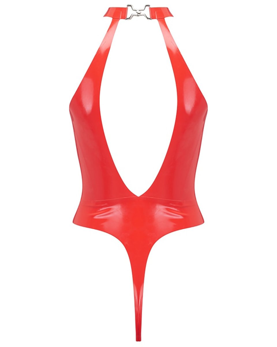 Sexy Latex Wildcat Cutout Jumpsuit