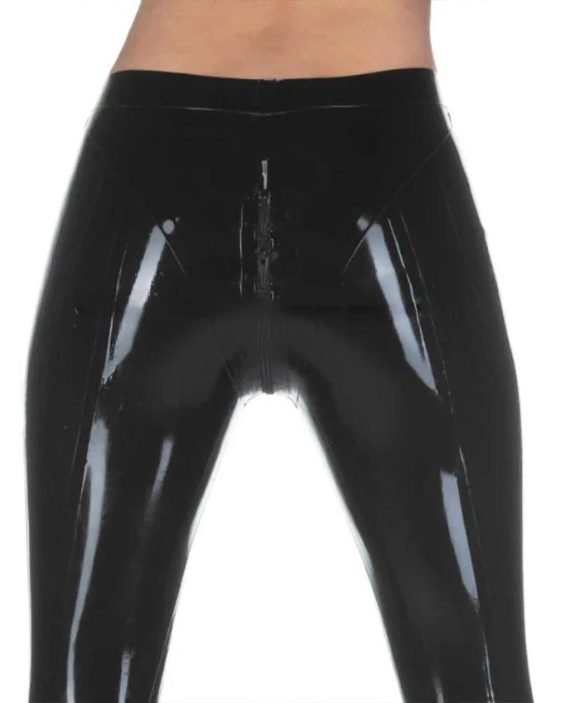 Zip-up Latex Leggings