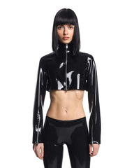 Latex High-Waist Jacket Top