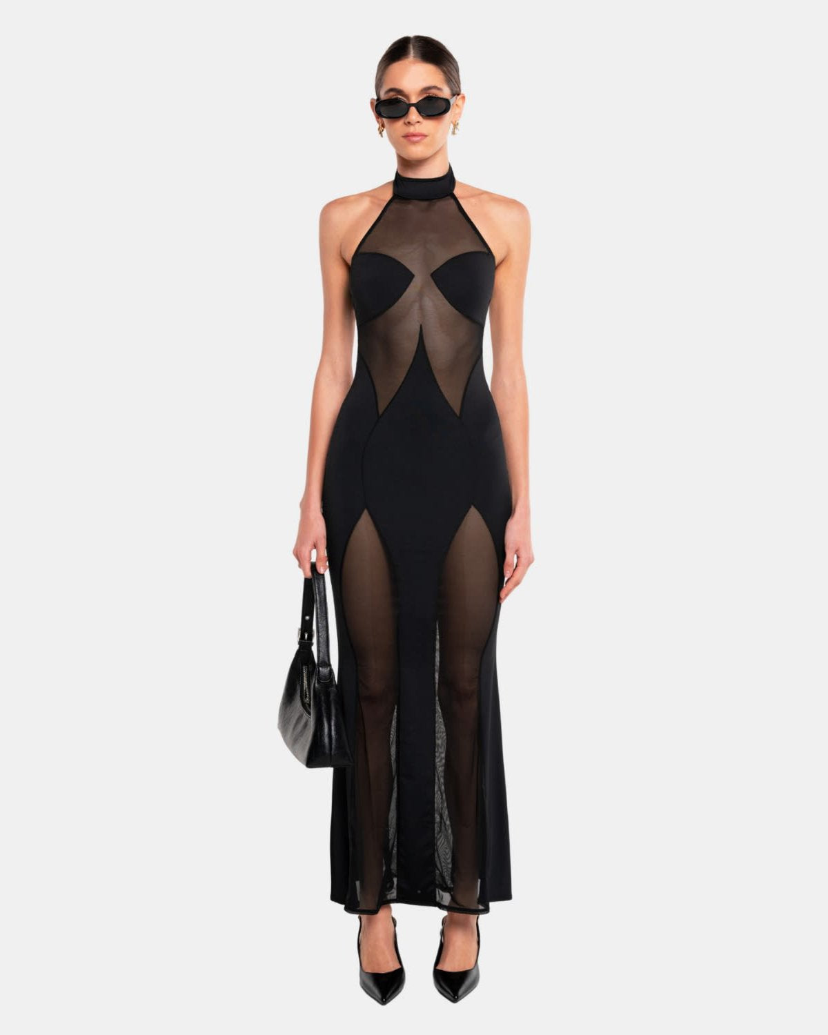 Sexy Slim-Fit Mesh Long Dress